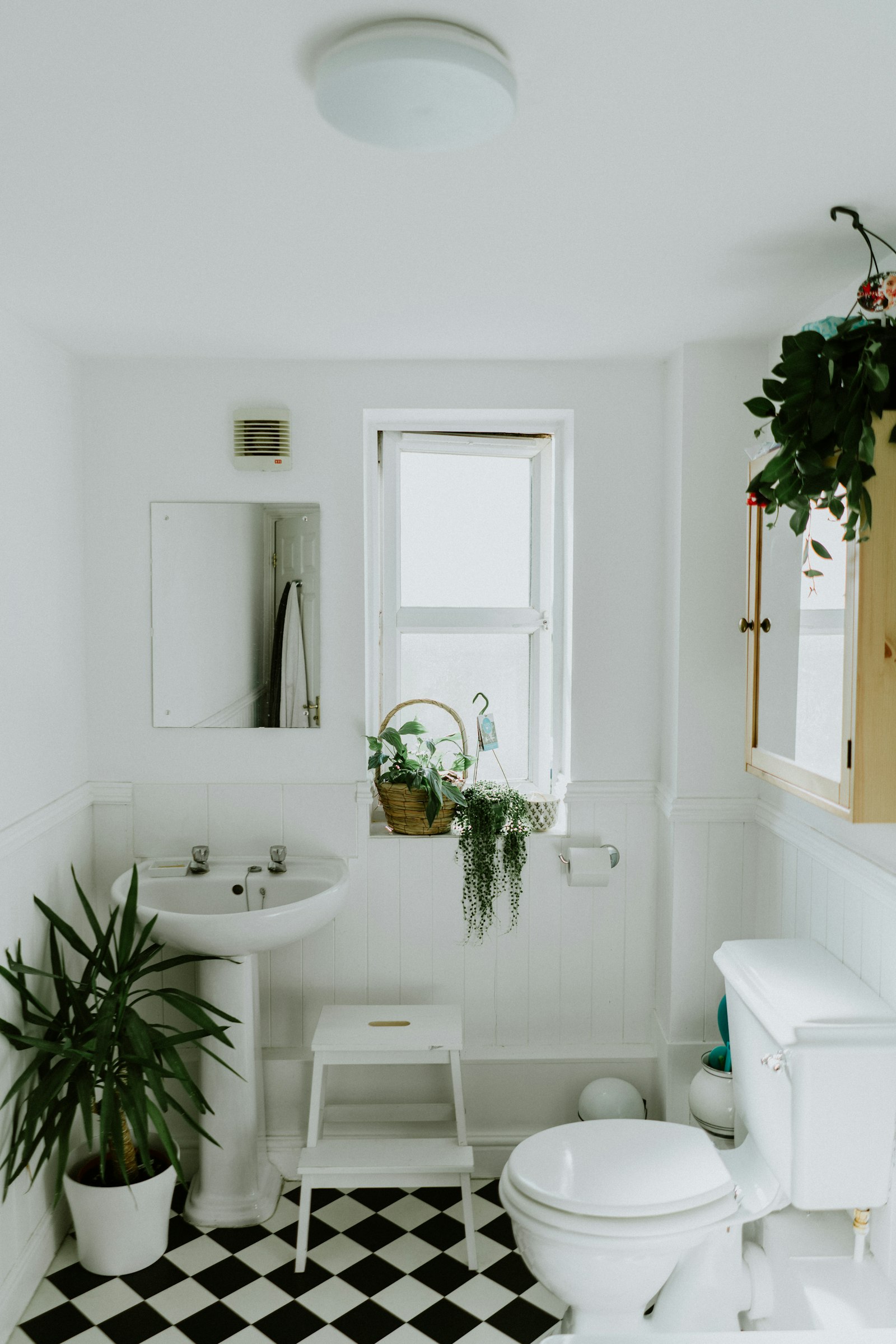 Renovated bathroom with a tub and gentle light